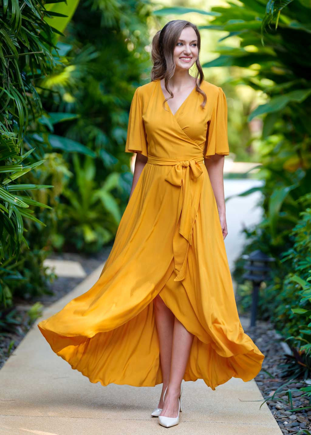 Довга літня сукня з віскози