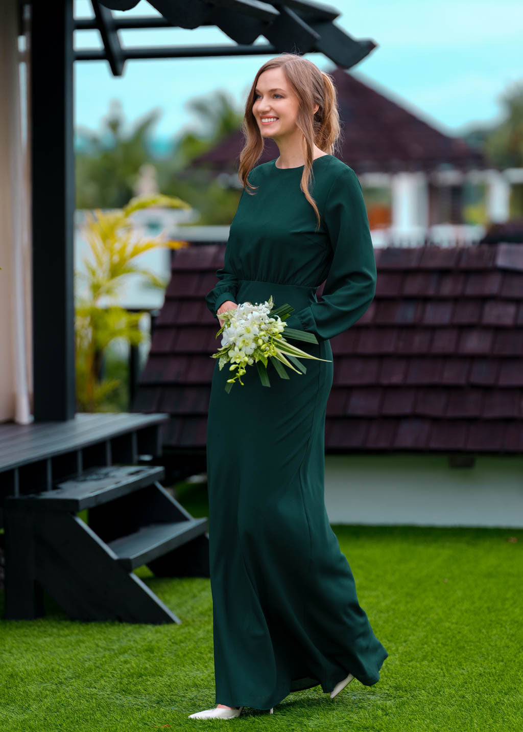 Шифонова довга сукня