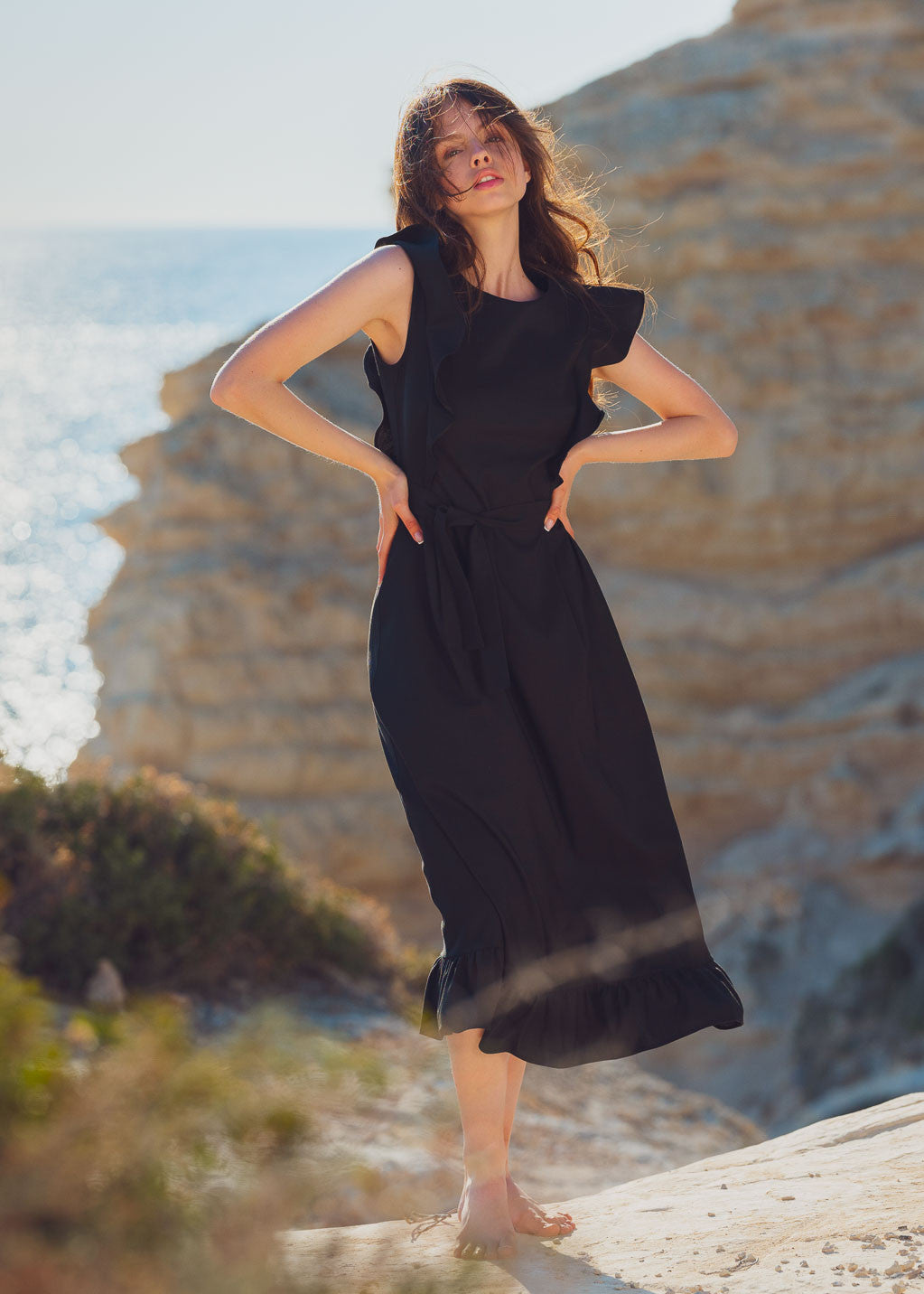 Бавовняна сукня з оборками