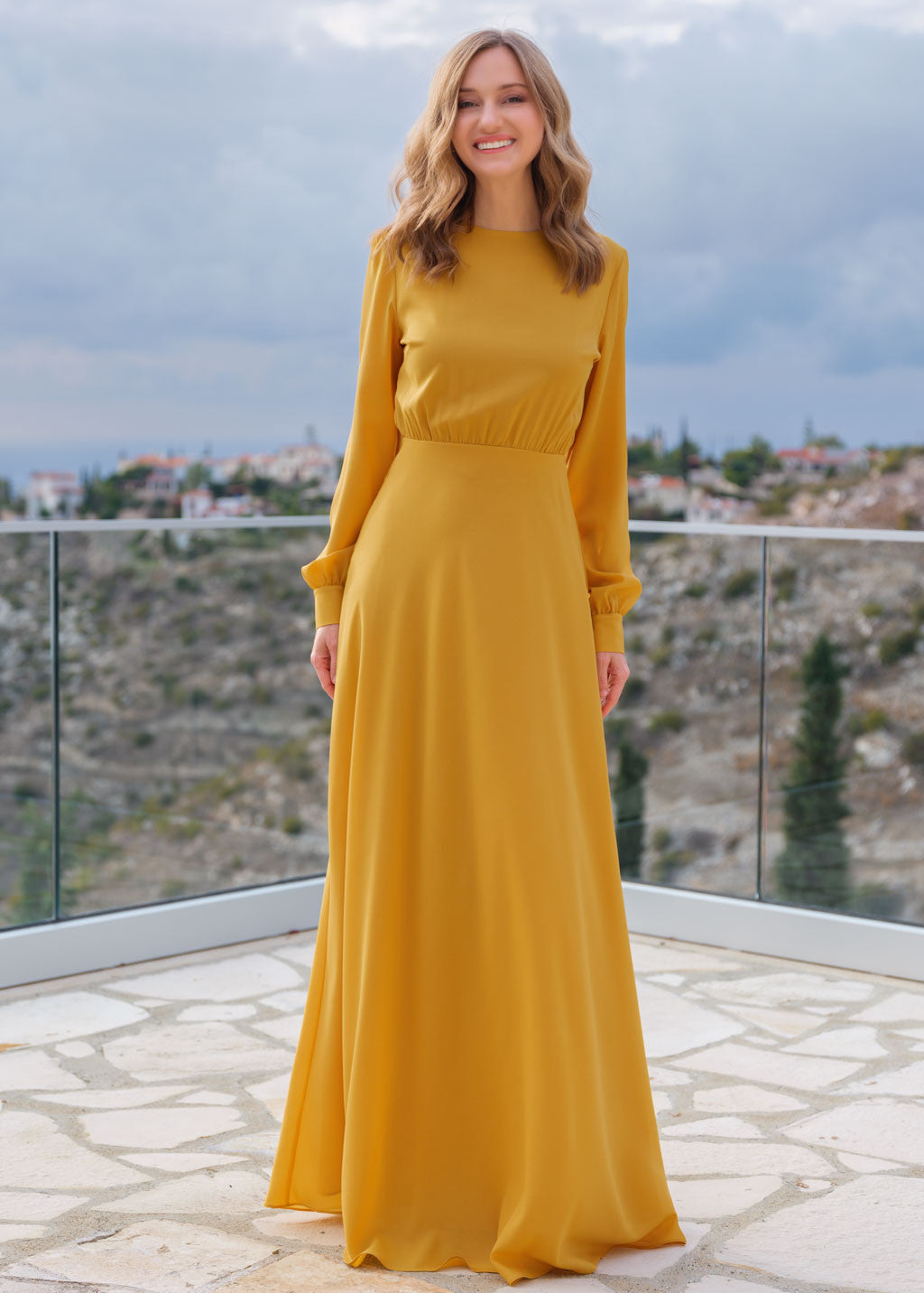 Шифонова довга сукня