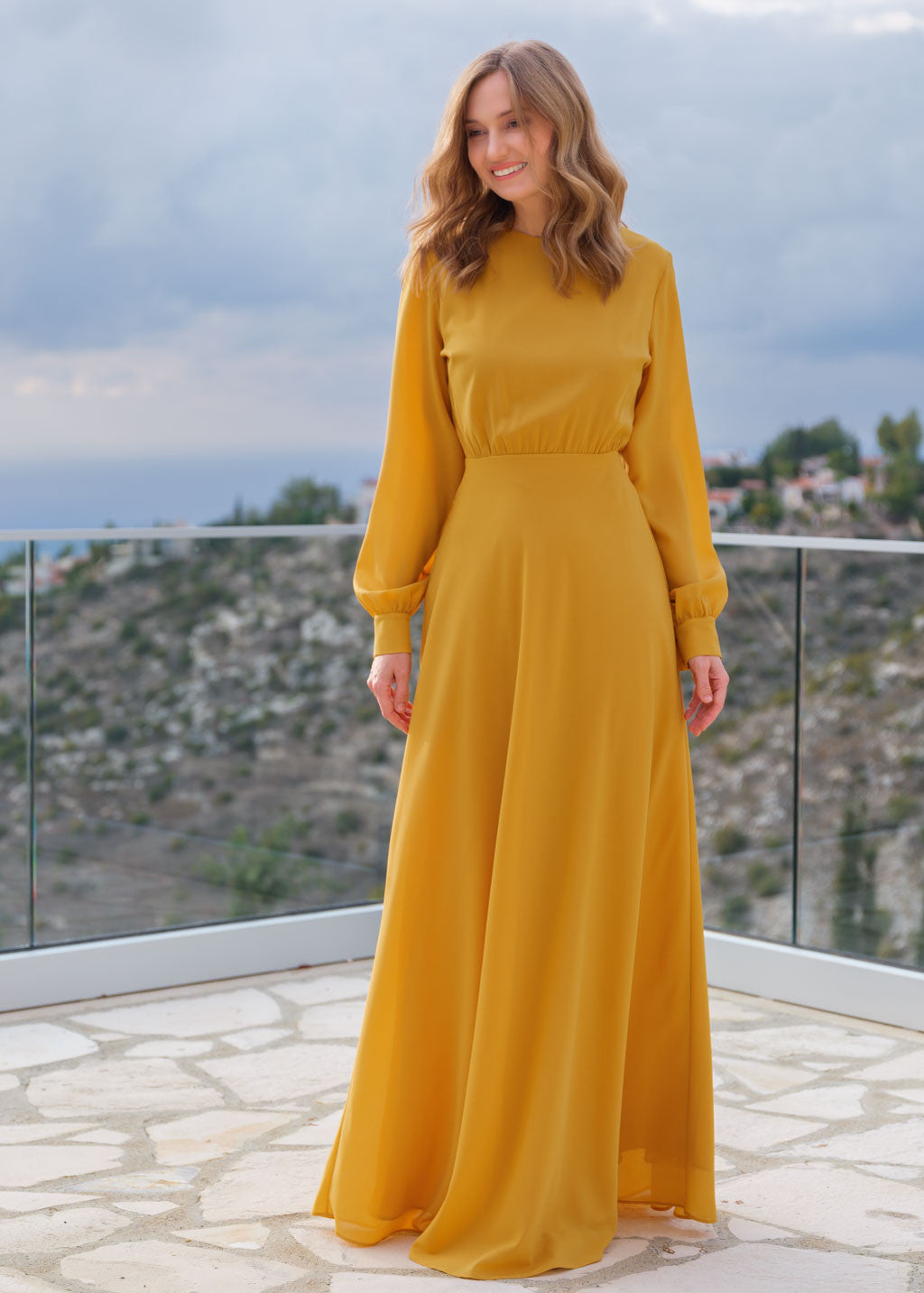 Шифонова довга сукня