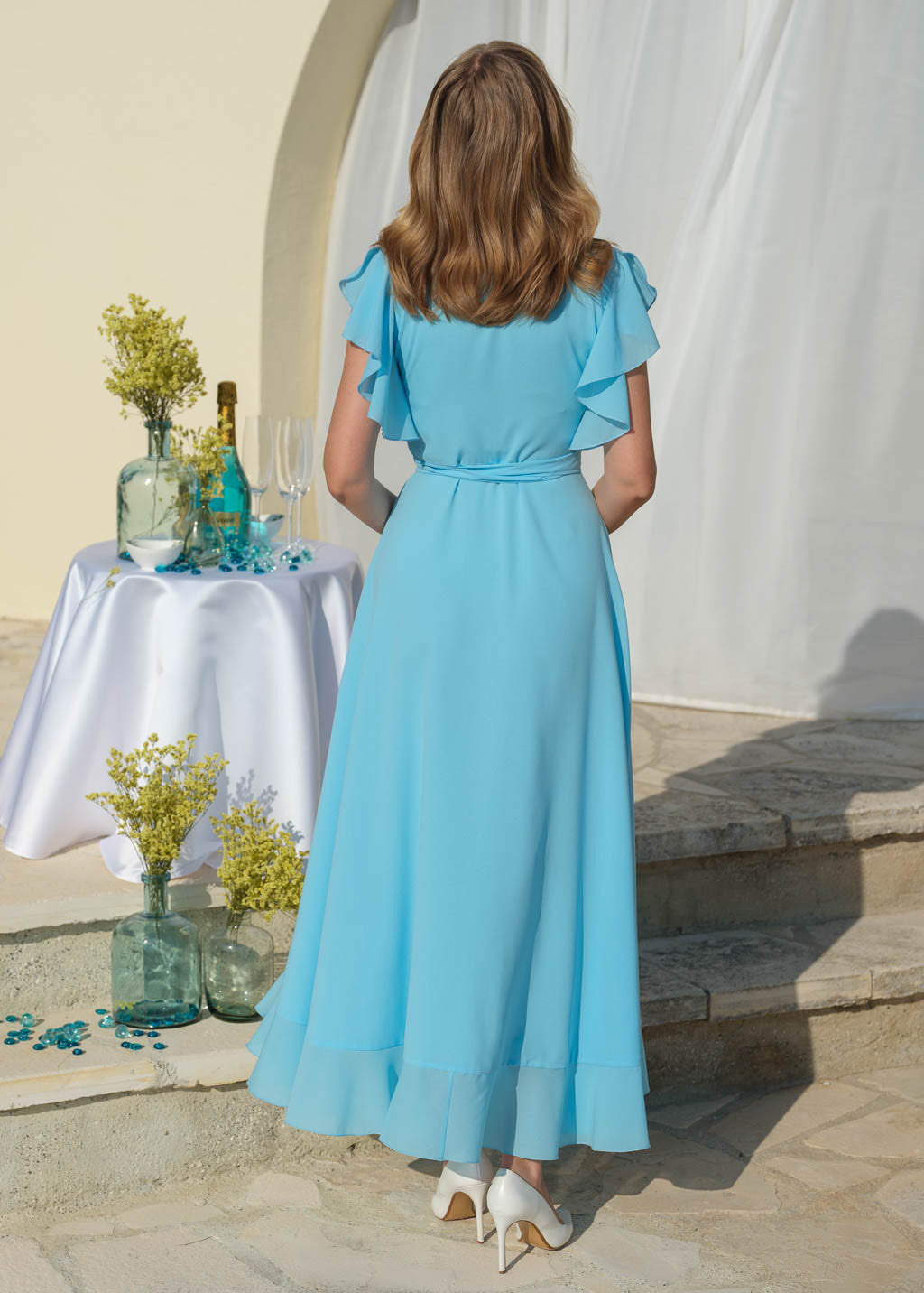 Романтична довга шифонова сукня