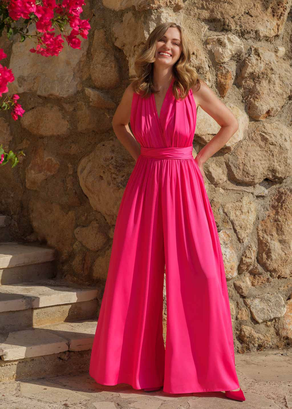 Шовковий комбінезон Infinity з кишенями