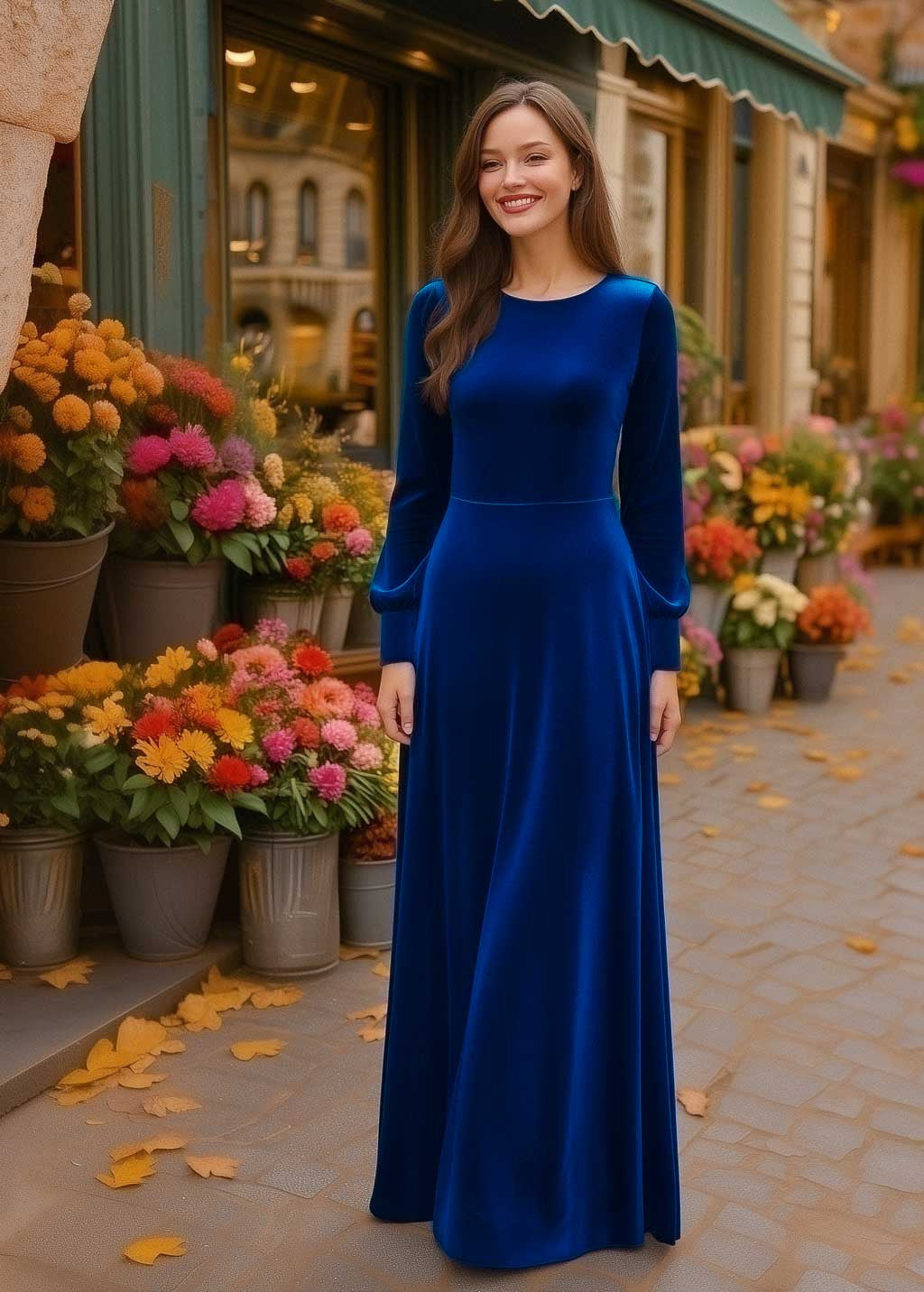 Довга оксамитова сукня