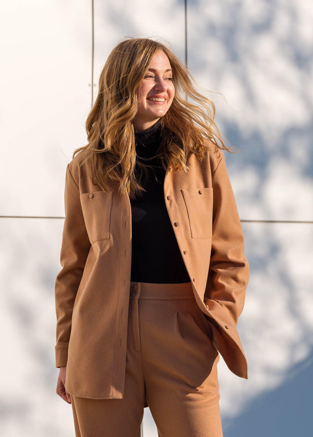 Теплий костюм з сорочки та брюк