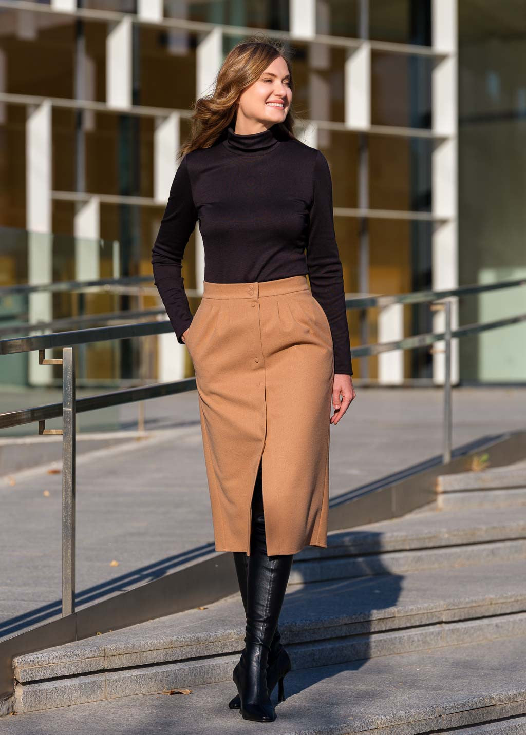 Тепла спідниця з кишенями