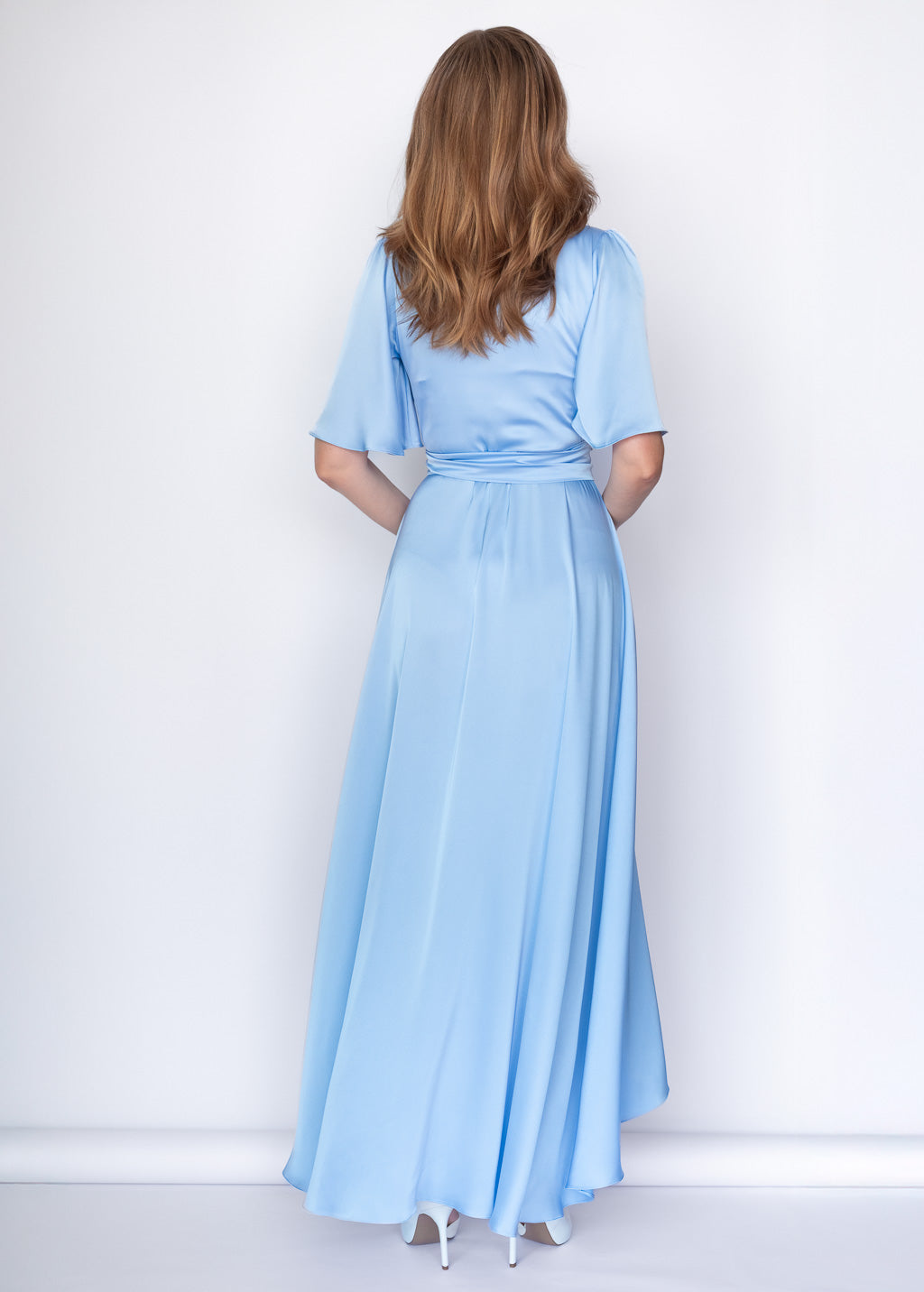 Шовкова сукня на затин в кольорі Sky Blue