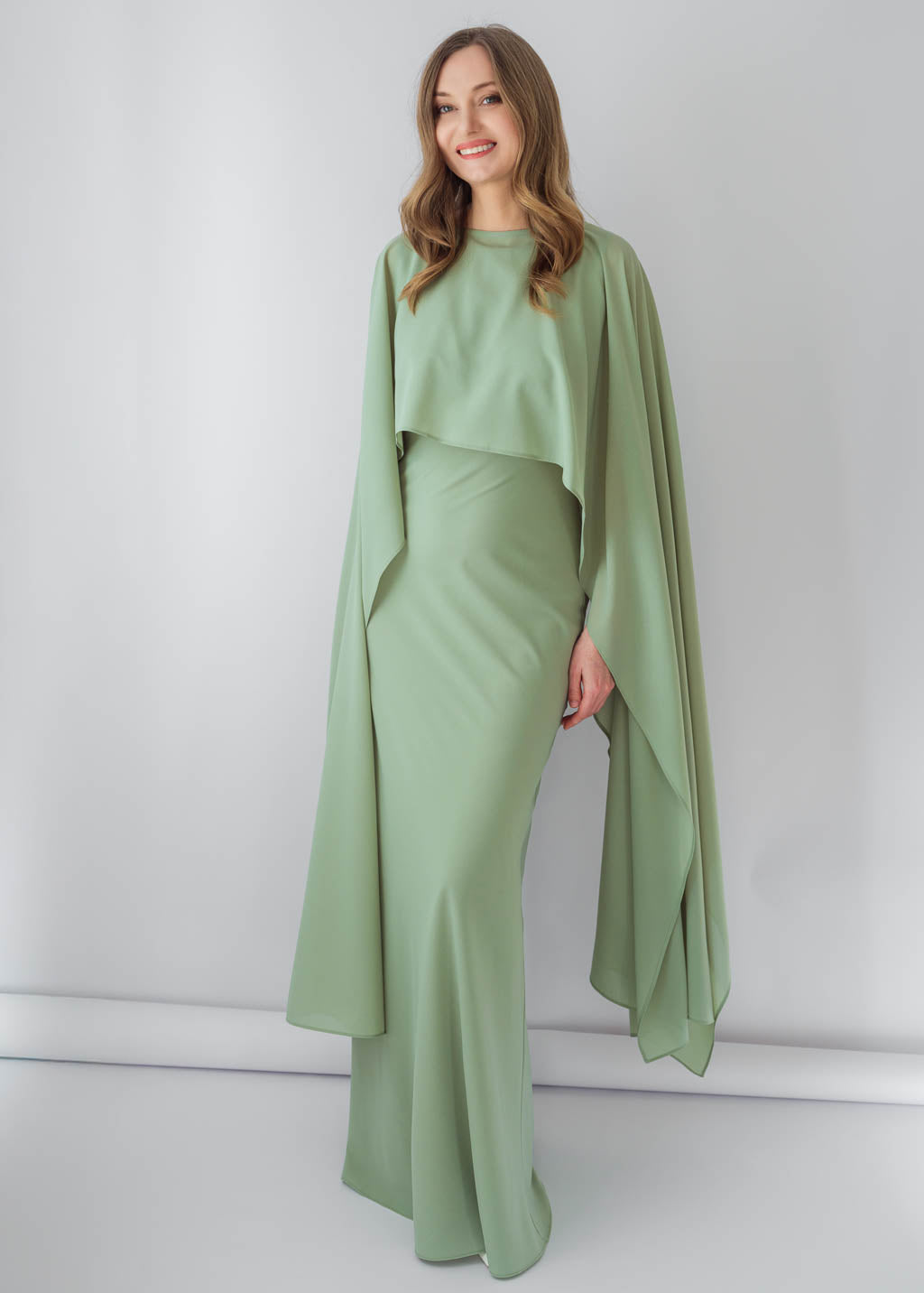 Романтична шифонова накидка в кольорі Sage Green