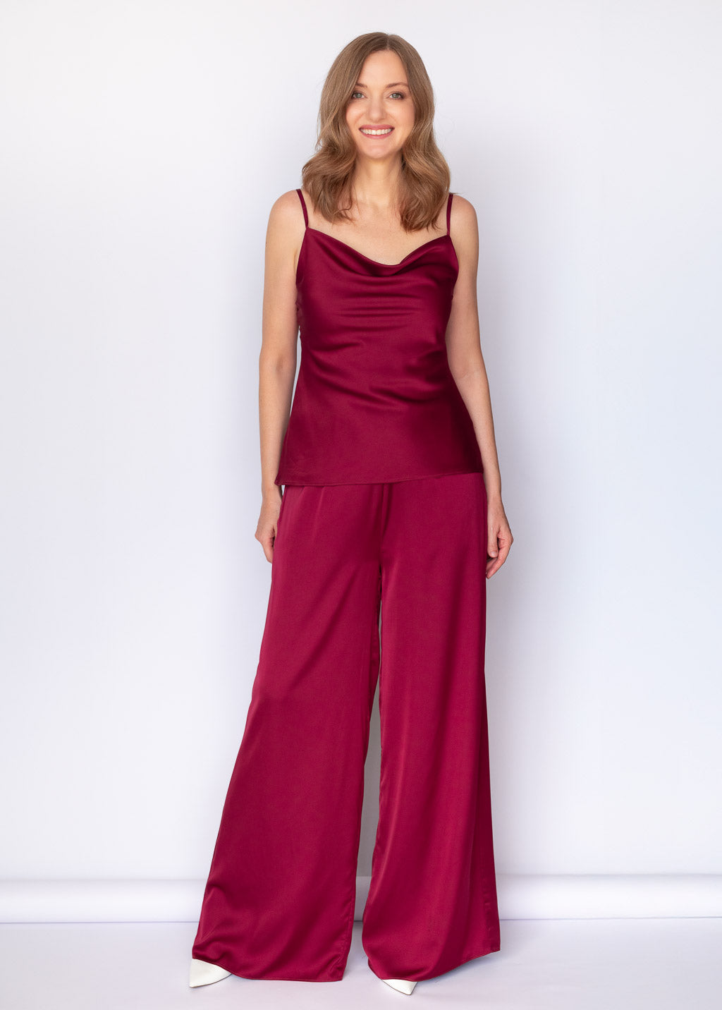 Шовкова блуза в кольорі Burgundy