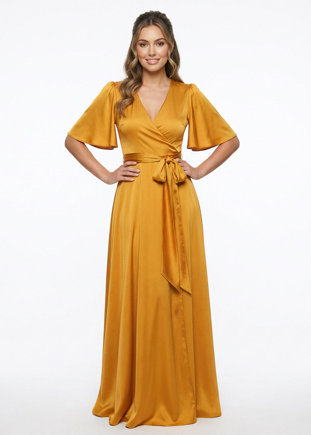 Святкова довга шовкова сукня