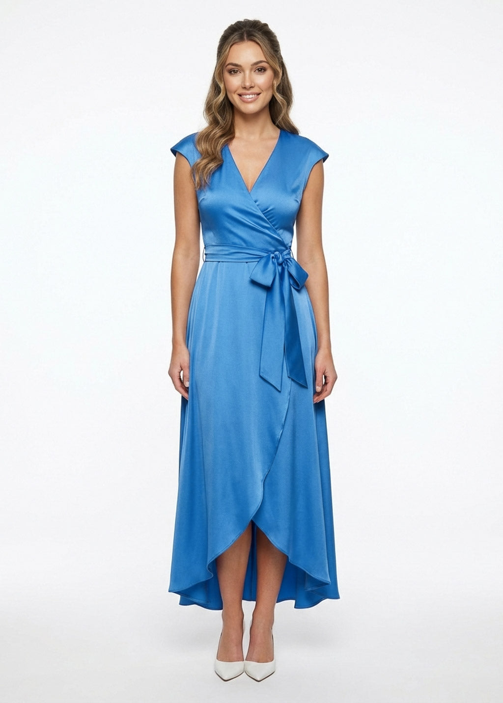 Шовкова сукня з поясом