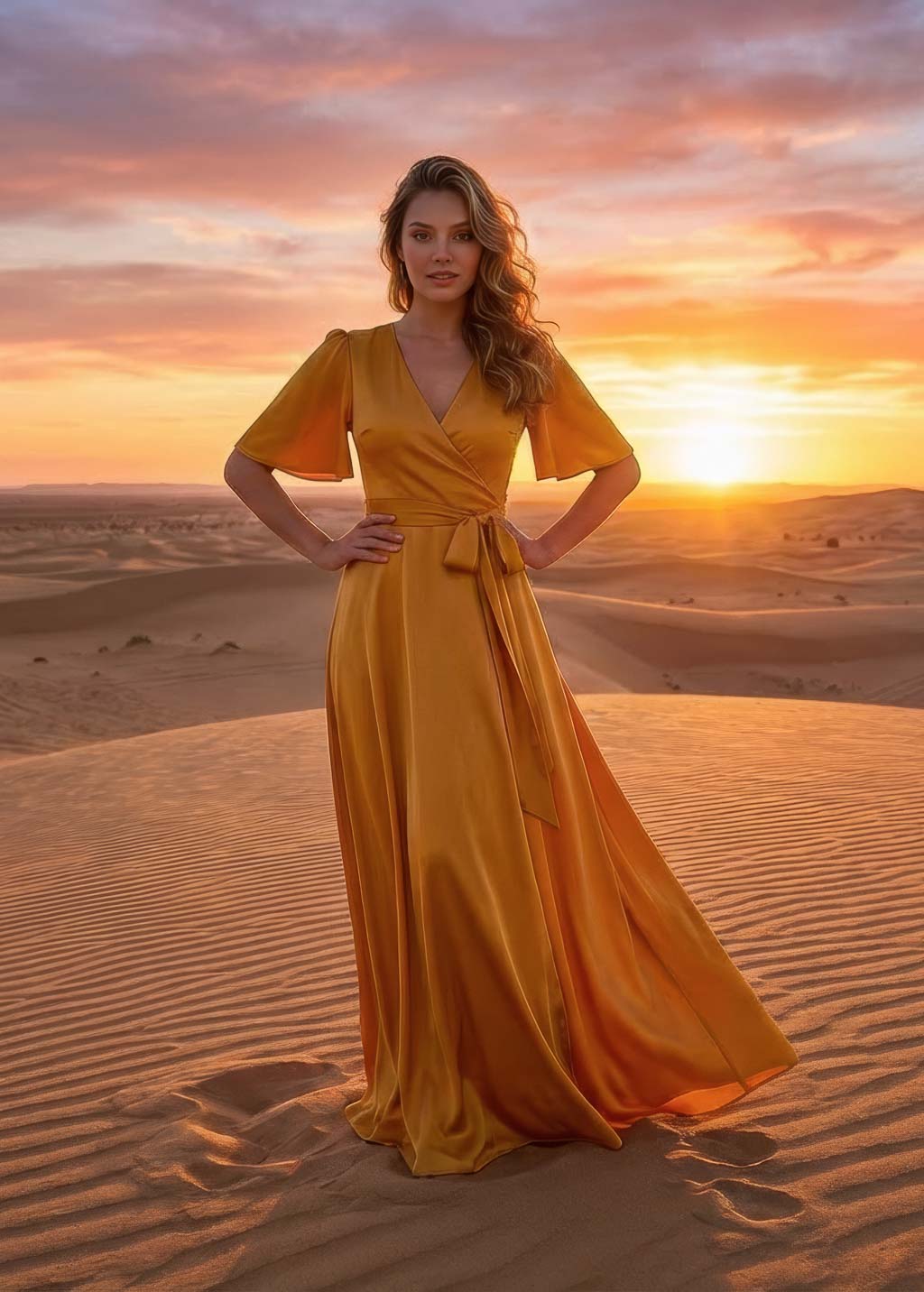 Святкова довга шовкова сукня