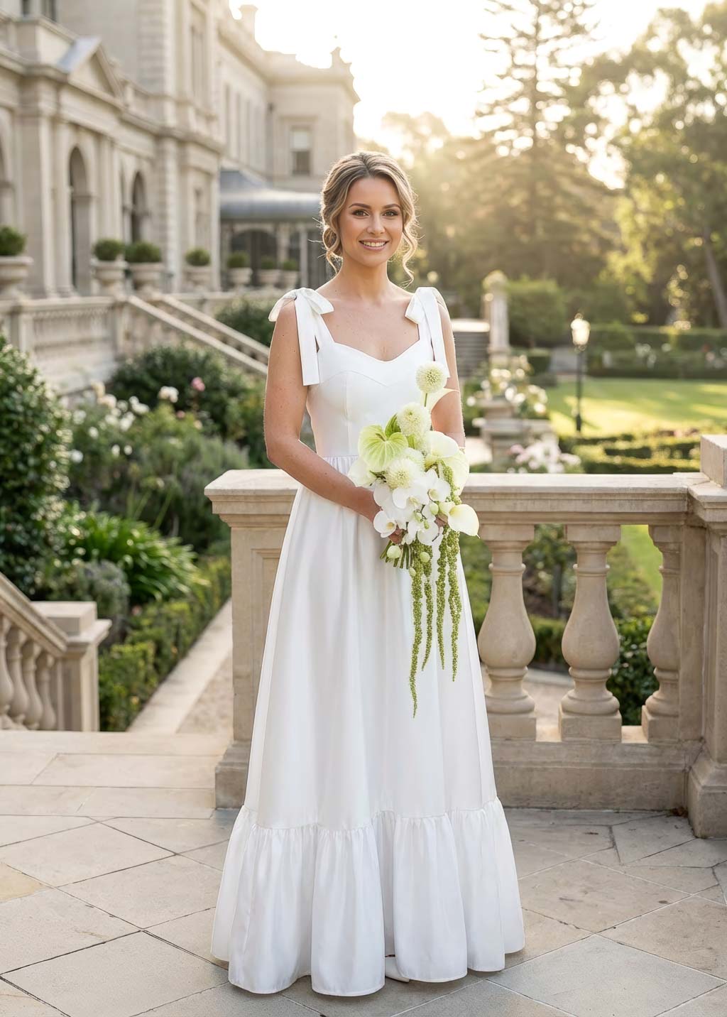 Романтична довга сатинова сукня