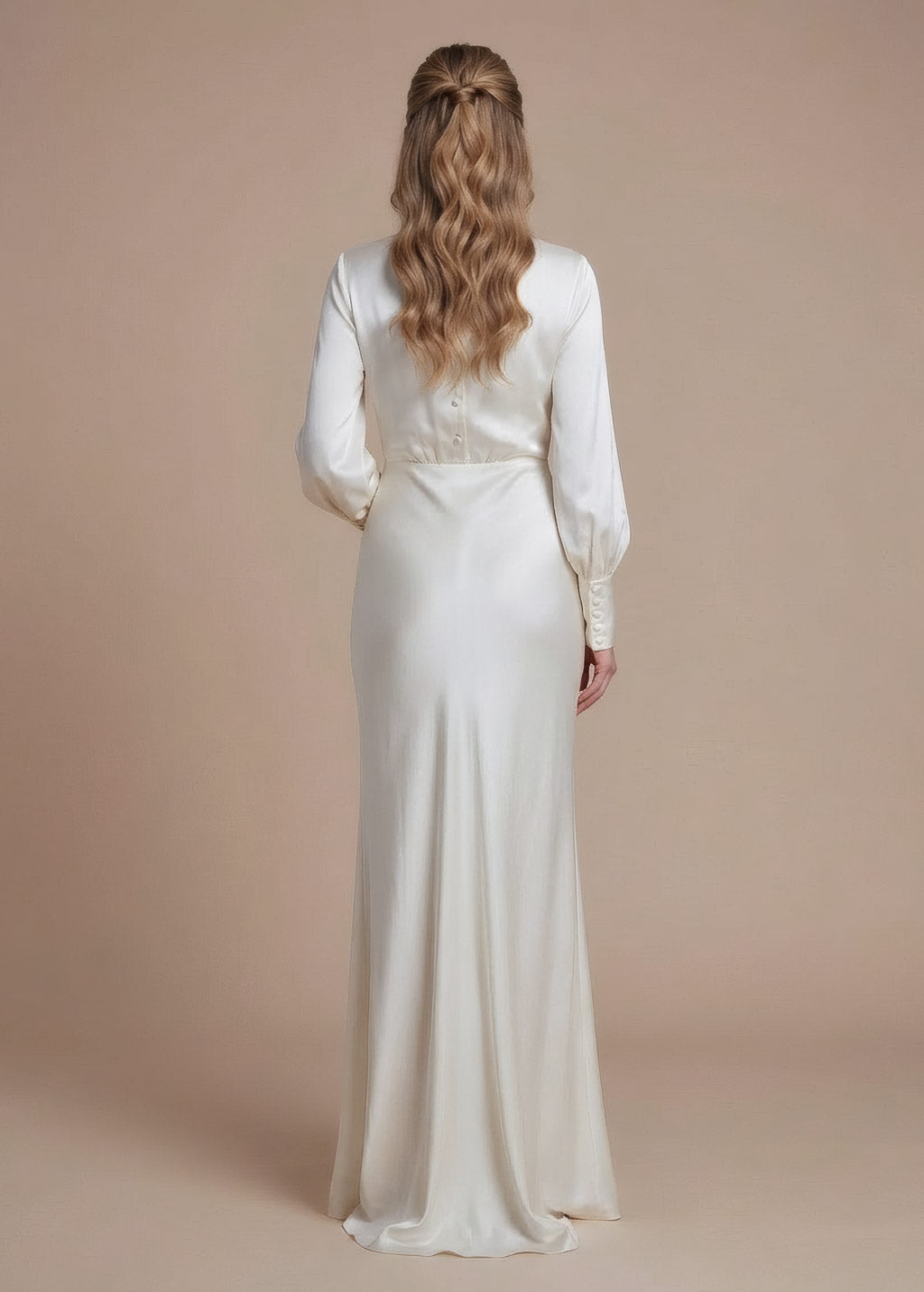 Шовкова довга сукня з розрізом
