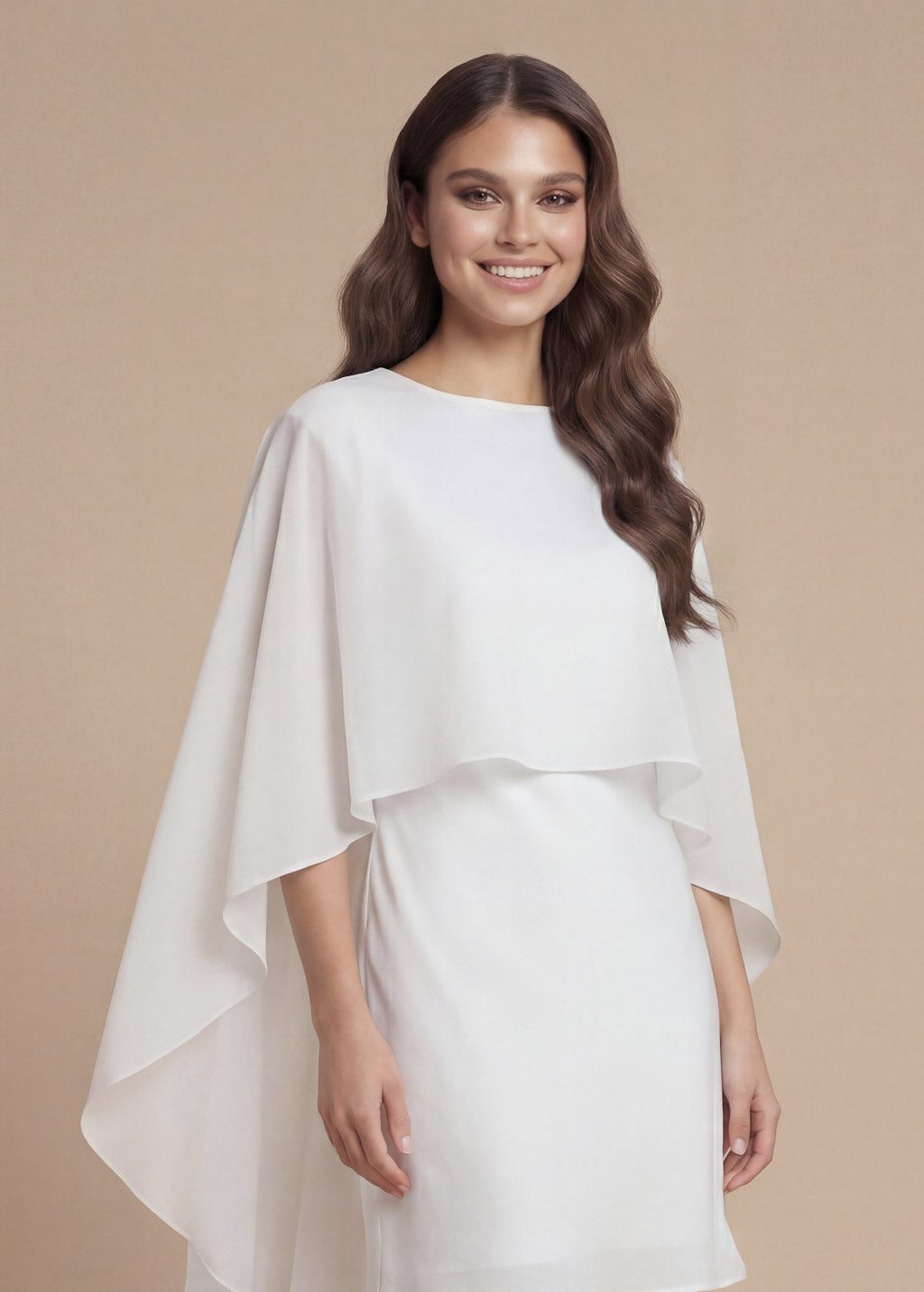 Cукня з поєднанням шовку та шифону та шифоновою накидкою