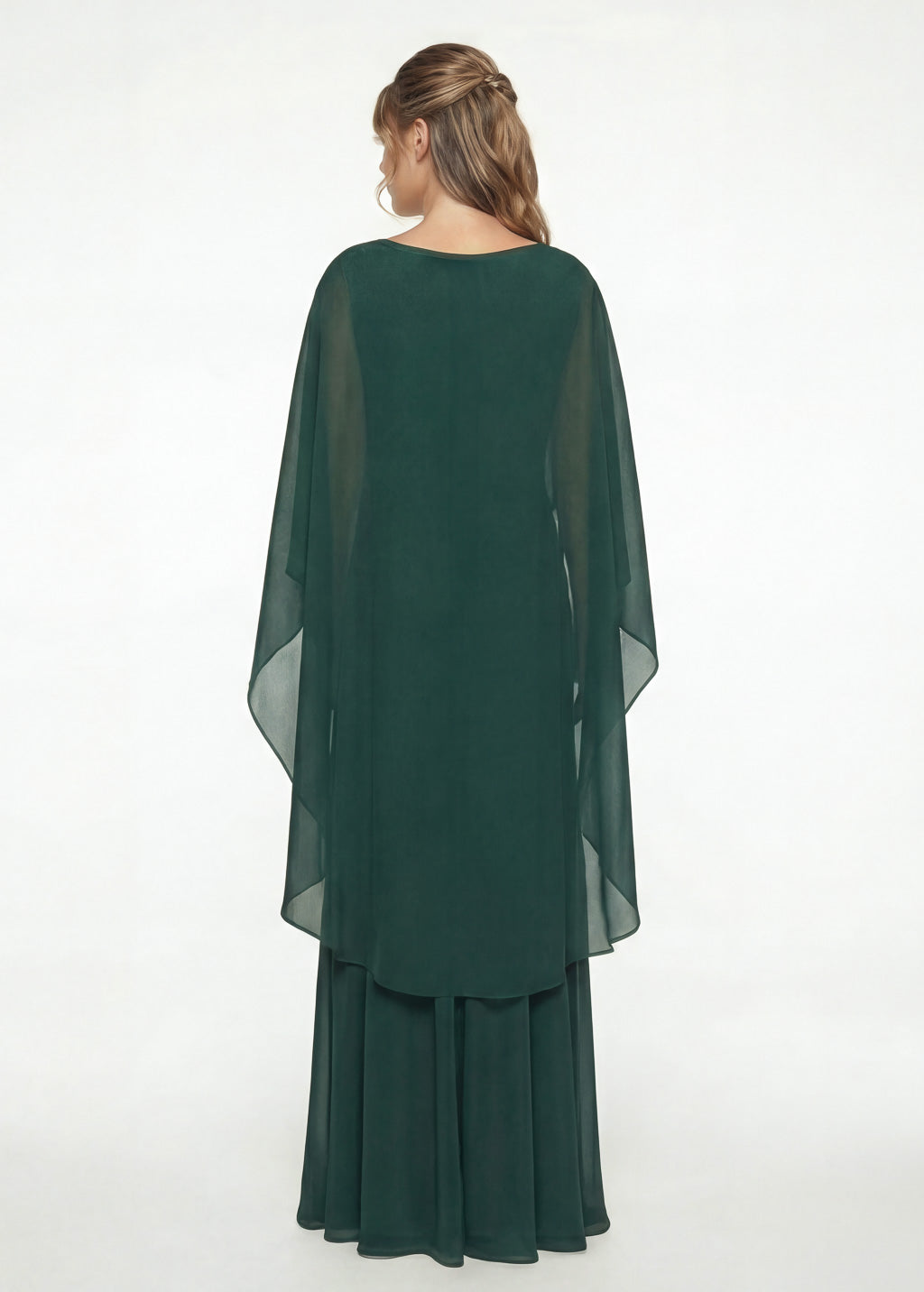 Cукня з поєднанням шовку та шифону та шифоновою накидкою