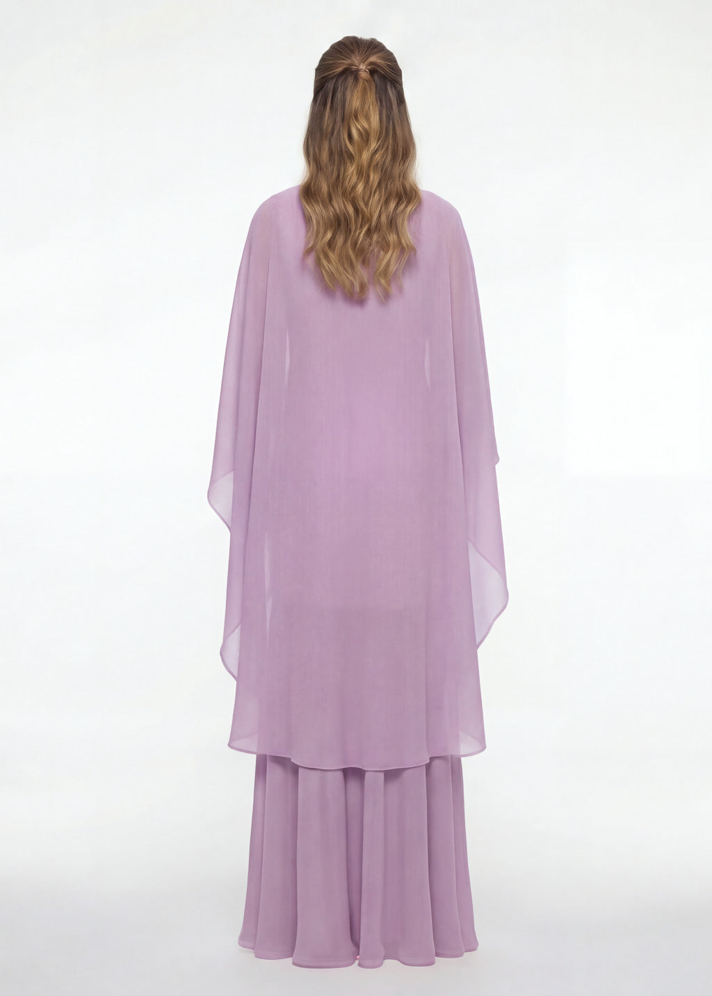 Cукня з поєднанням шовку та шифону та шифоновою накидкою