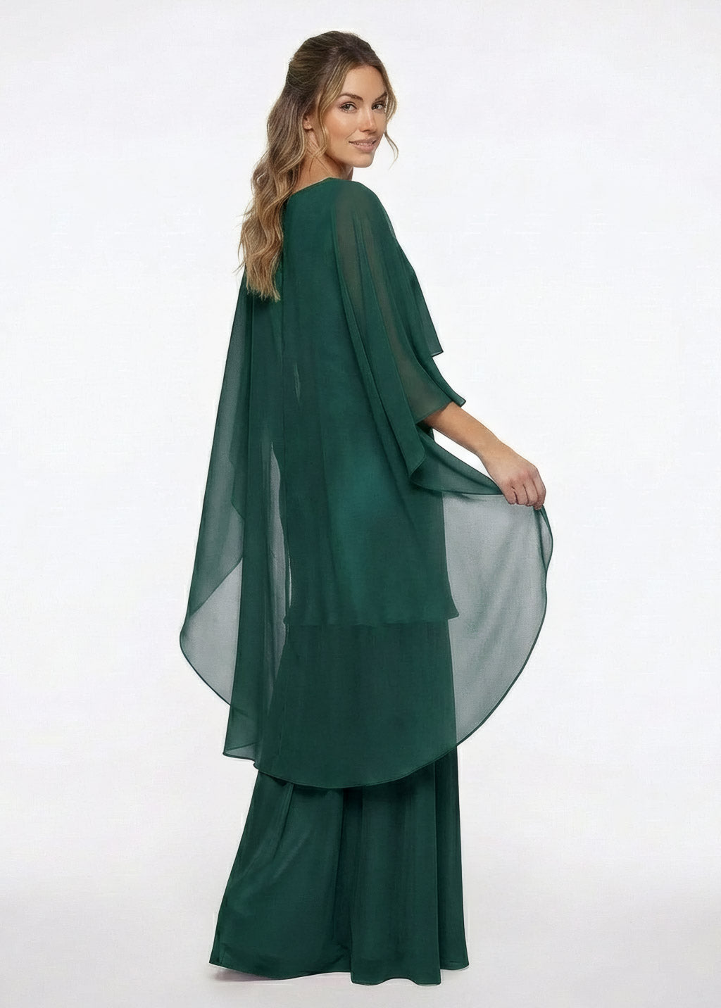 Cукня з поєднанням шовку та шифону та шифоновою накидкою