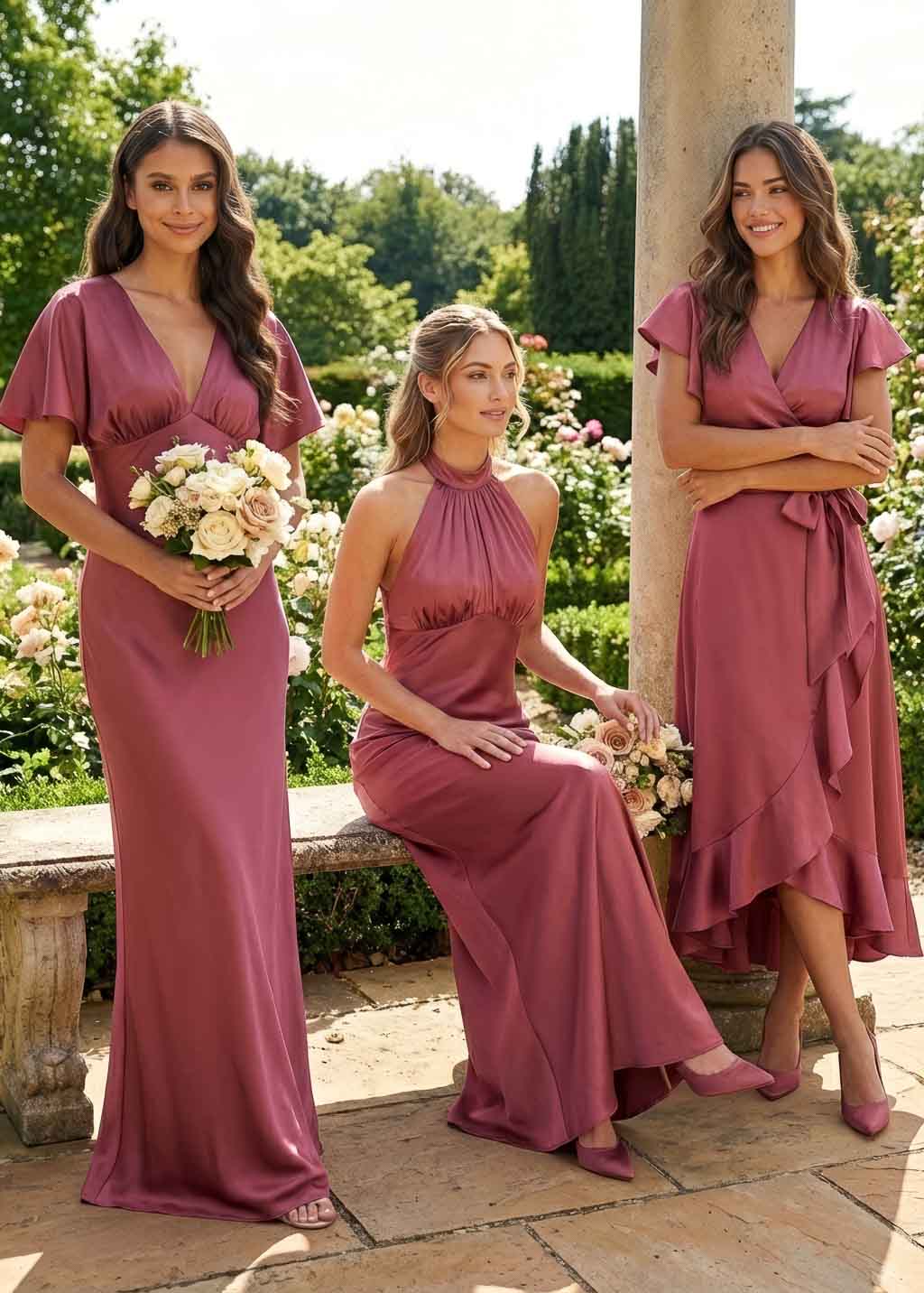 Шовкова святкова сукня в кольорі Dusty Rose