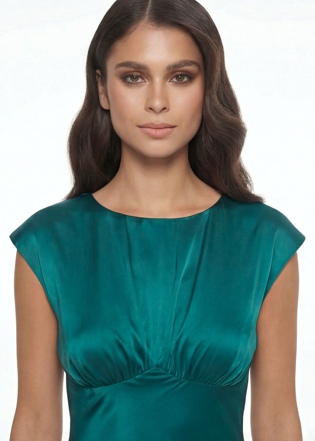 Шовкова міді сукня в кольорі Teal