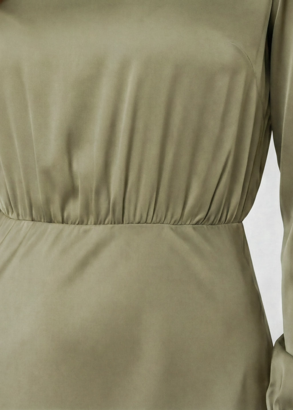 Шовкова витончена довга сукня в кольорі Olive Green