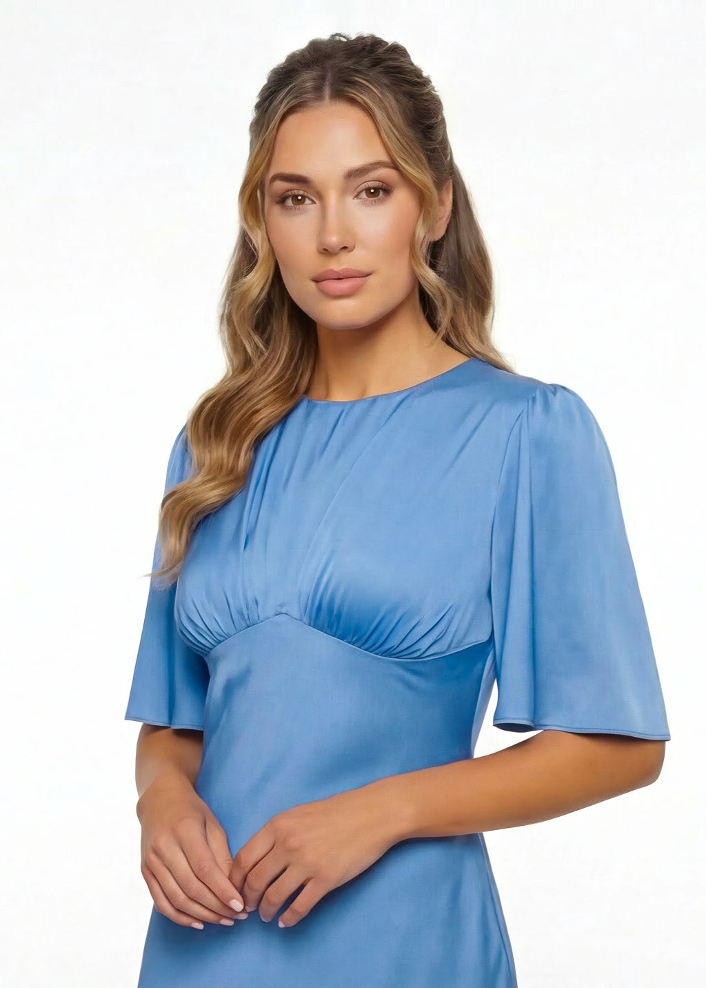 Шовкова святкова сукня в кольорі Blue