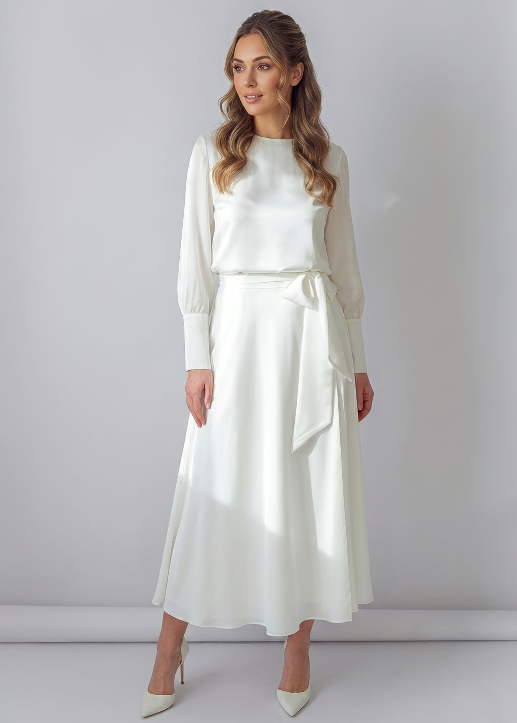 Витончений комплект зі спідниці та блузи в кольорі Ivory