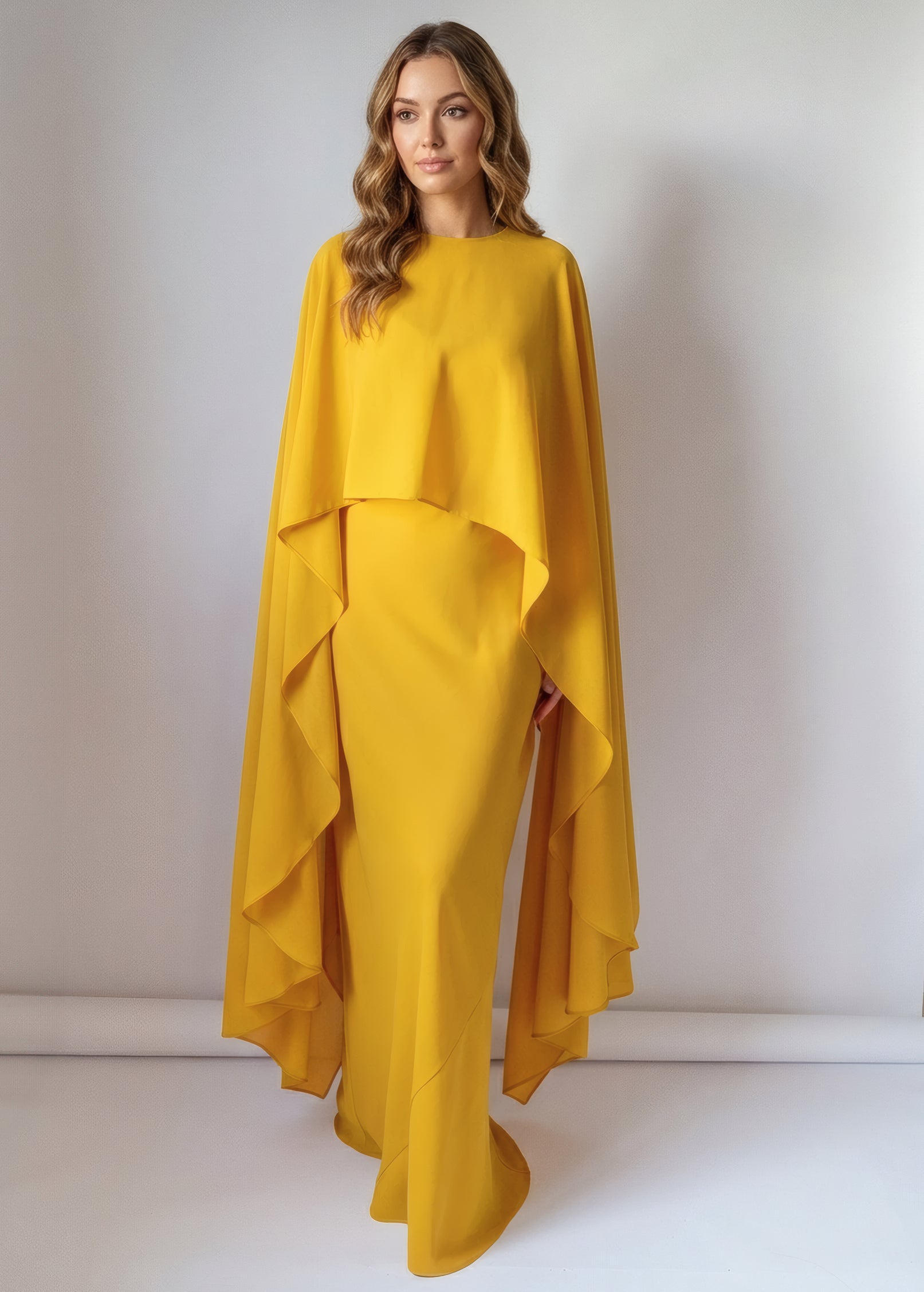 Романтична шифонова накидка в кольорі Gold