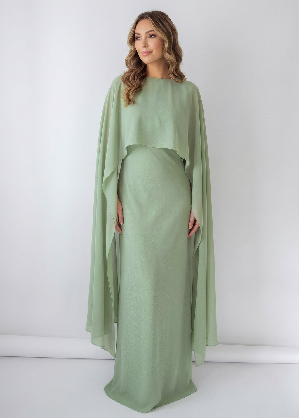 Романтична шифонова накидка в кольорі Sage Green