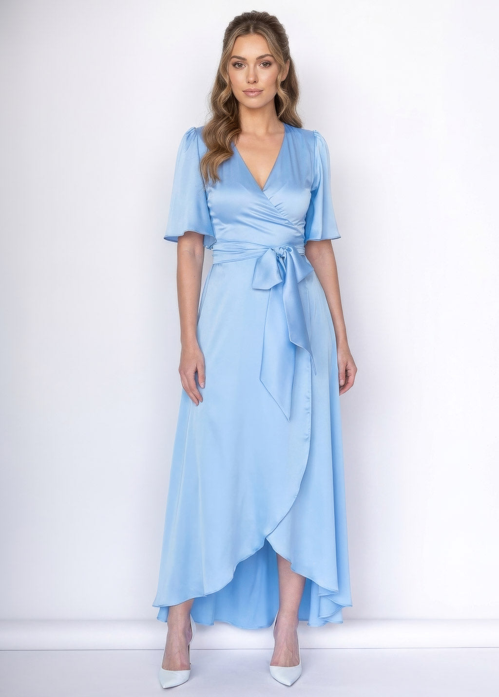Шовкова сукня на затин в кольорі Sky Blue
